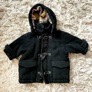 SOLD! The children’s place 6-9m wool peacoat with Tartan Lining. SUPER WARM!